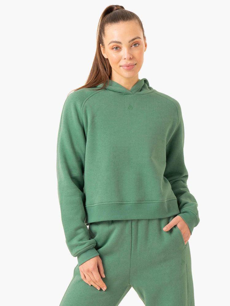 Bluzy Z Kapturem Damskie Ryderwear Women Hoodie Sideline Zielone | PL2449UT