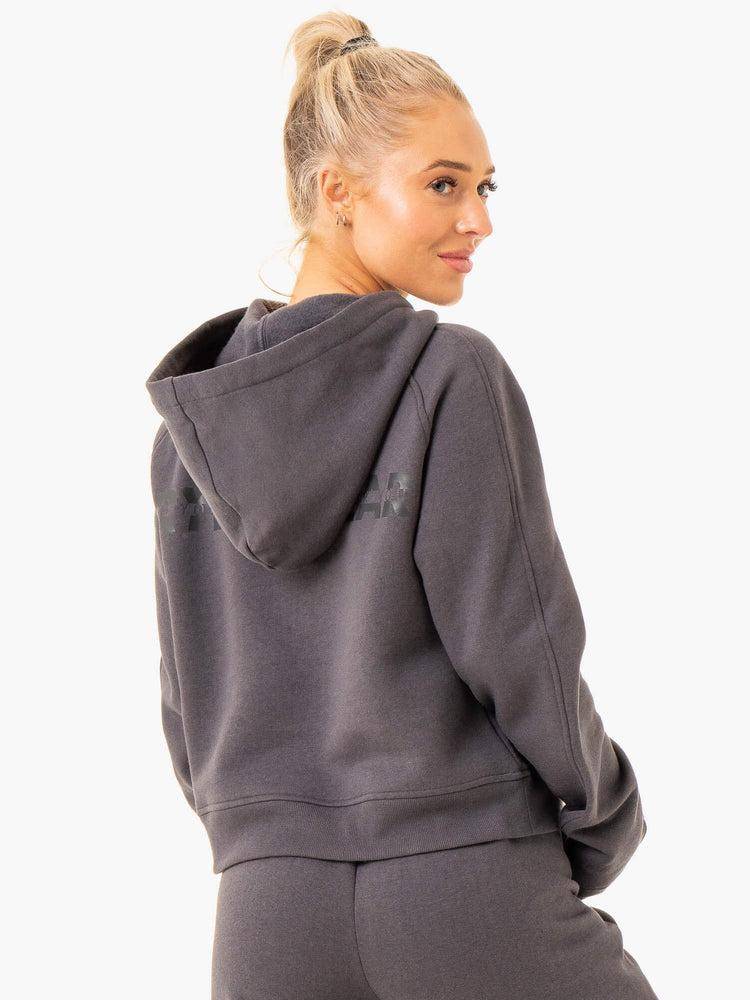 Bluzy Z Kapturem Damskie Ryderwear Women Hoodie Sideline Szare | PL2450YU