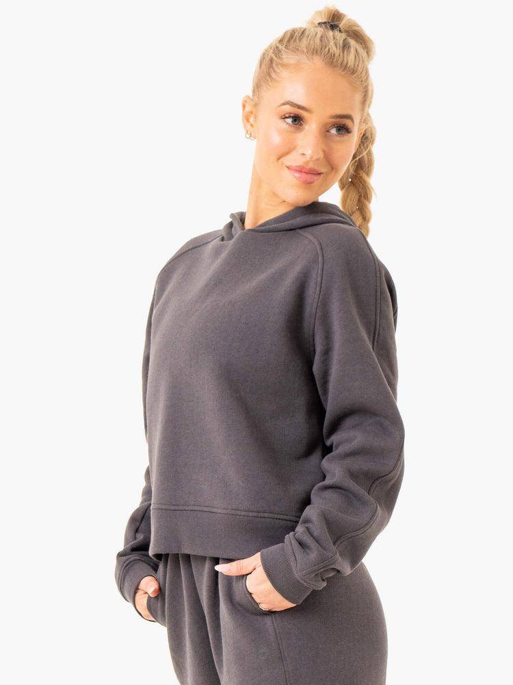 Bluzy Z Kapturem Damskie Ryderwear Women Hoodie Sideline Szare | PL2450YU