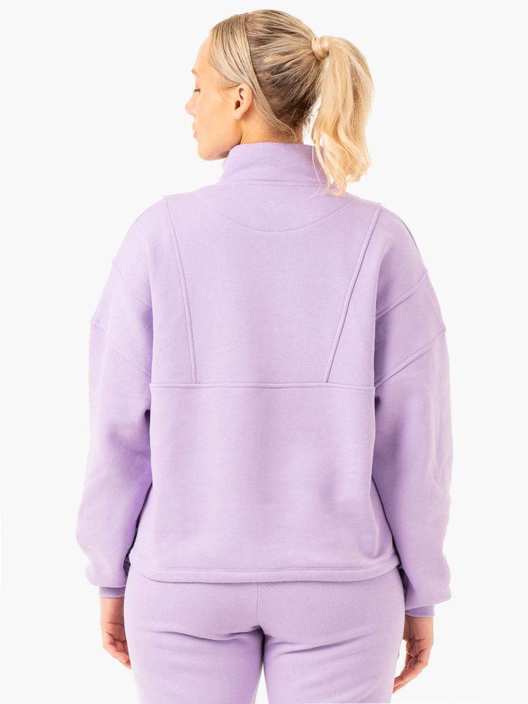 Bluzy Z Kapturem Damskie Ryderwear Women Hoodie Sideline Half Zip Jumper Fioletowe | PL2451TV