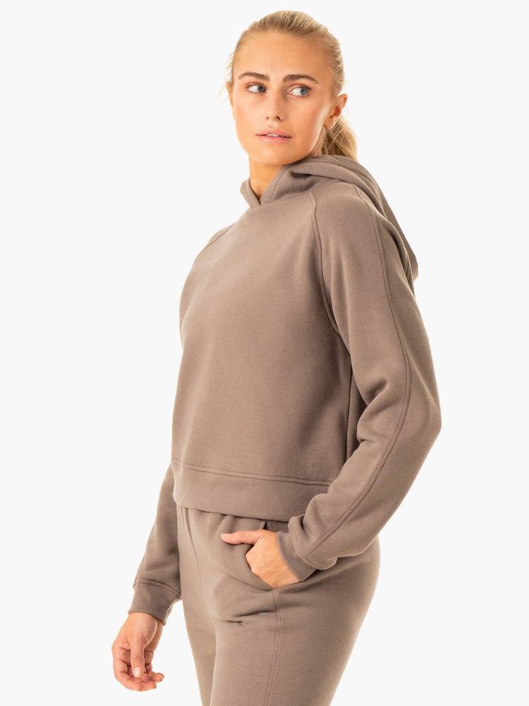 Bluzy Z Kapturem Damskie Ryderwear Women Hoodie Sideline Szare Brązowe | PL2455QZ