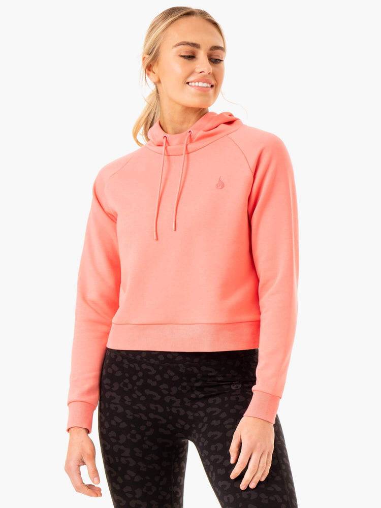 Bluzy Z Kapturem Damskie Ryderwear Women Hoodie Ultra Pullover Koralowe | PL2464KI