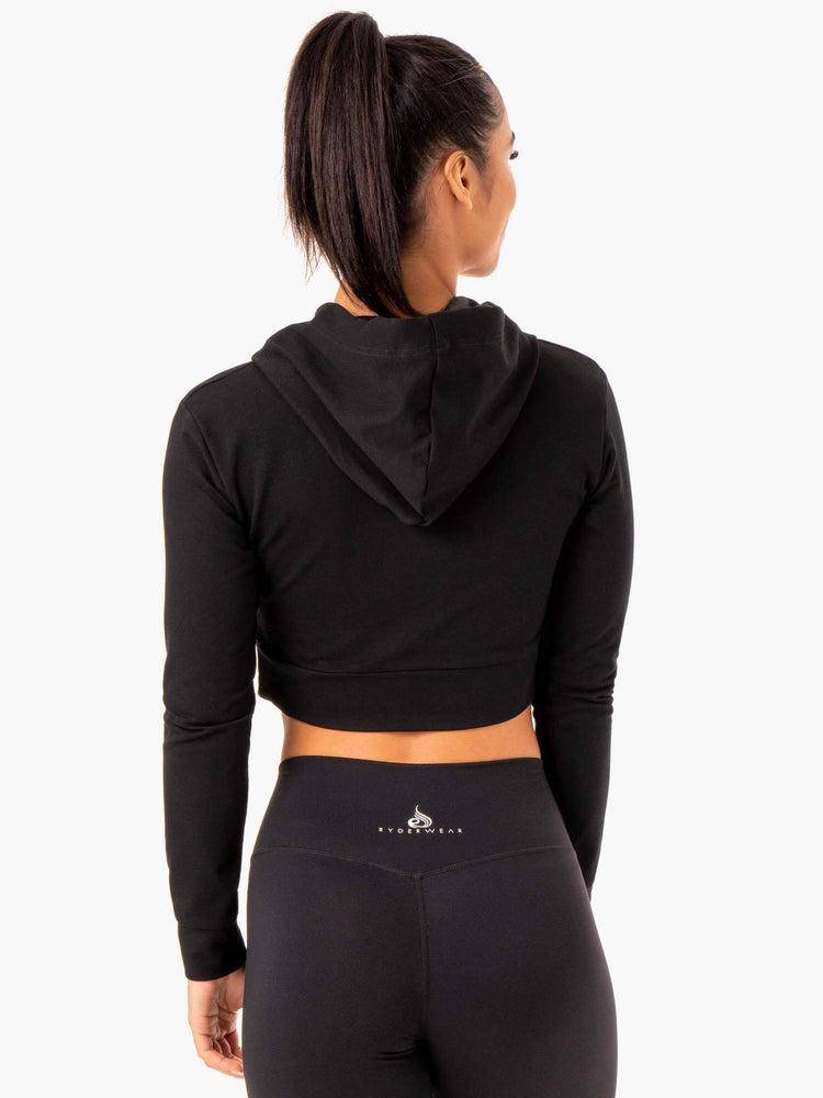 Bluzy Z Kapturem Damskie Ryderwear Women Hoodie Hybryd Fitted Czarne | PL2470SO