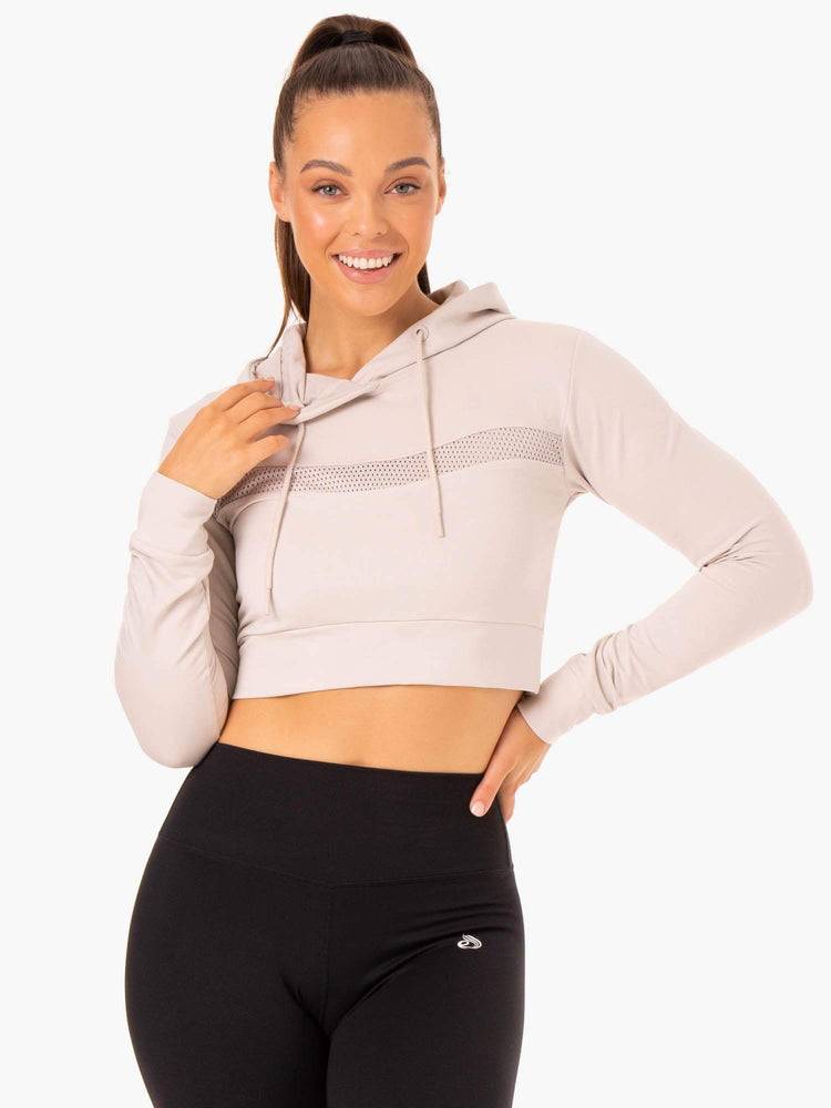 Bluzy Z Kapturem Damskie Ryderwear Women Hoodie Hybryd Fitted Białe | PL2471AP