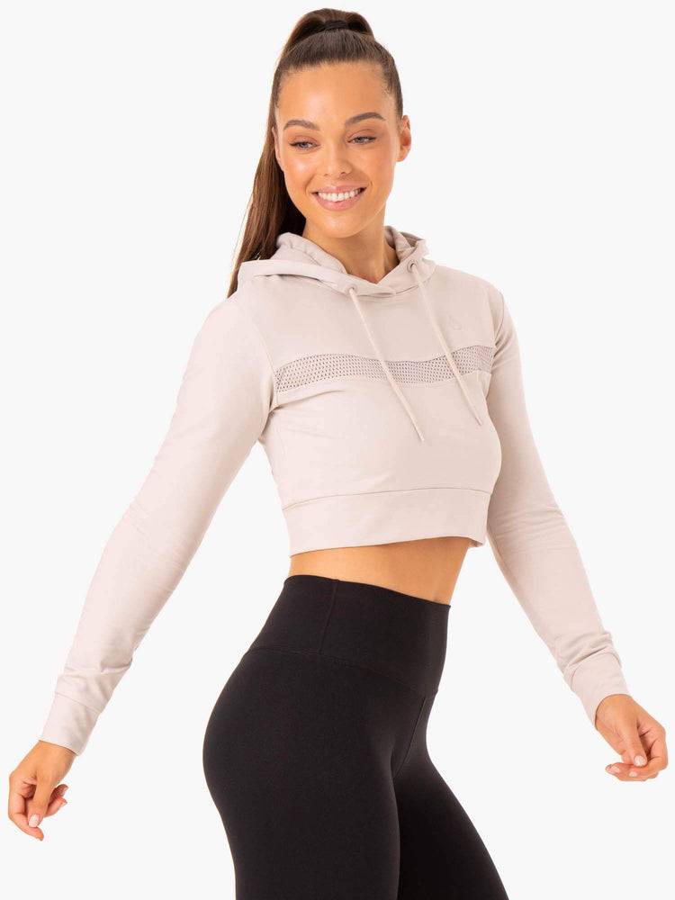 Bluzy Z Kapturem Damskie Ryderwear Women Hoodie Hybryd Fitted Białe | PL2471AP