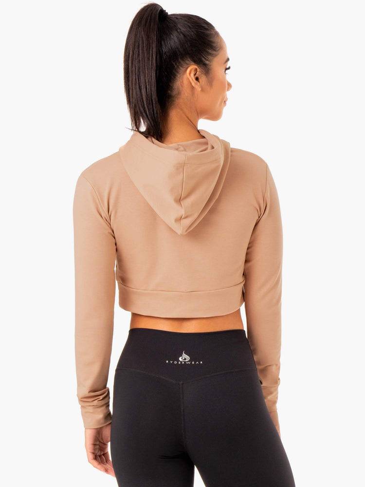 Bluzy Z Kapturem Damskie Ryderwear Women Hoodie Hybryd Fitted Brązowe | PL2473OR