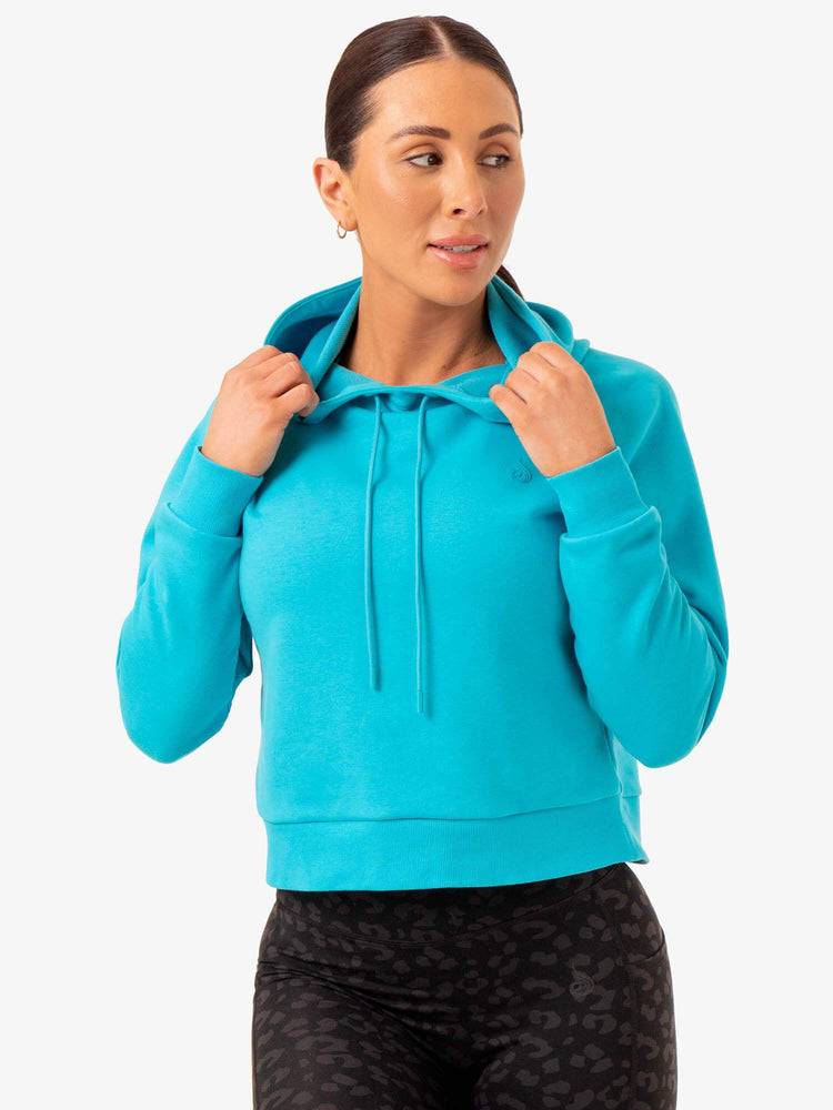 Bluzy Z Kapturem Damskie Ryderwear Women Hoodie Ultra Pullover Głęboka Turkusowe | PL2477TV