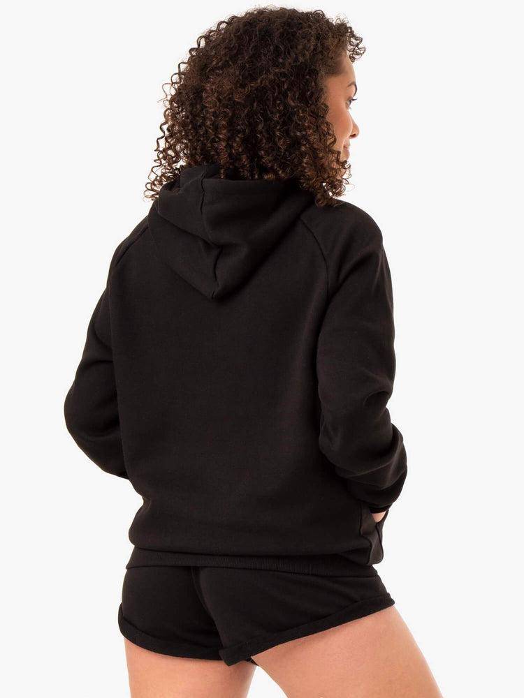 Bluzy Z Kapturem Damskie Ryderwear Women Hoodie Off Duty Fleece Czarne | PL2480WY