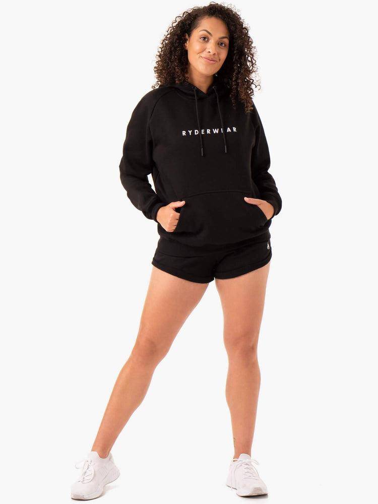 Bluzy Z Kapturem Damskie Ryderwear Women Hoodie Off Duty Fleece Czarne | PL2480WY