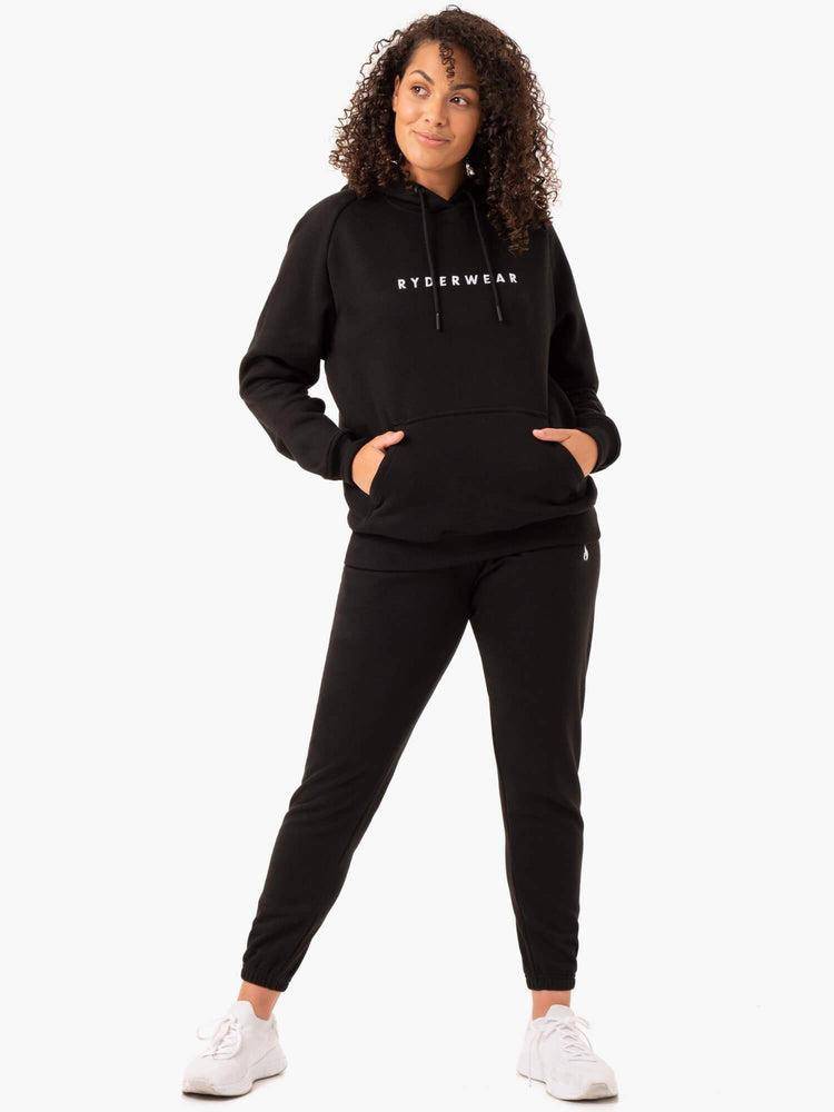 Bluzy Z Kapturem Damskie Ryderwear Women Hoodie Off Duty Fleece Czarne | PL2480WY