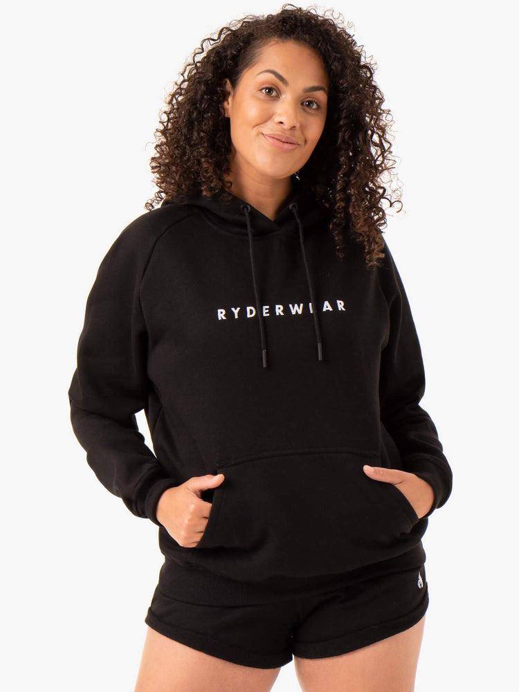 Bluzy Z Kapturem Damskie Ryderwear Women Hoodie Off Duty Fleece Czarne | PL2480WY