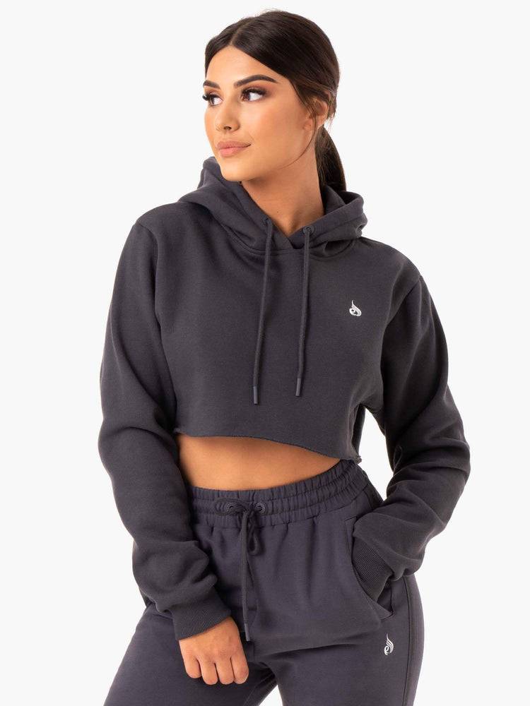 Bluzy Z Kapturem Damskie Ryderwear Women Hoodie Base Pullover Szare | PL2485VD