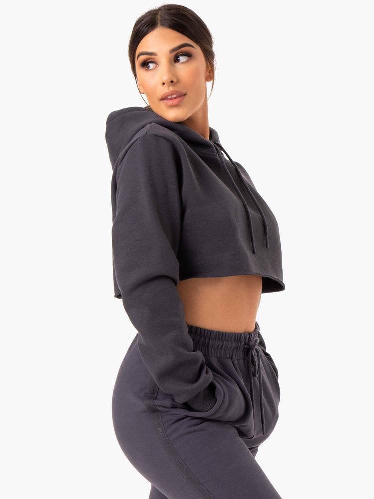 Bluzy Z Kapturem Damskie Ryderwear Women Hoodie Base Pullover Szare | PL2485VD