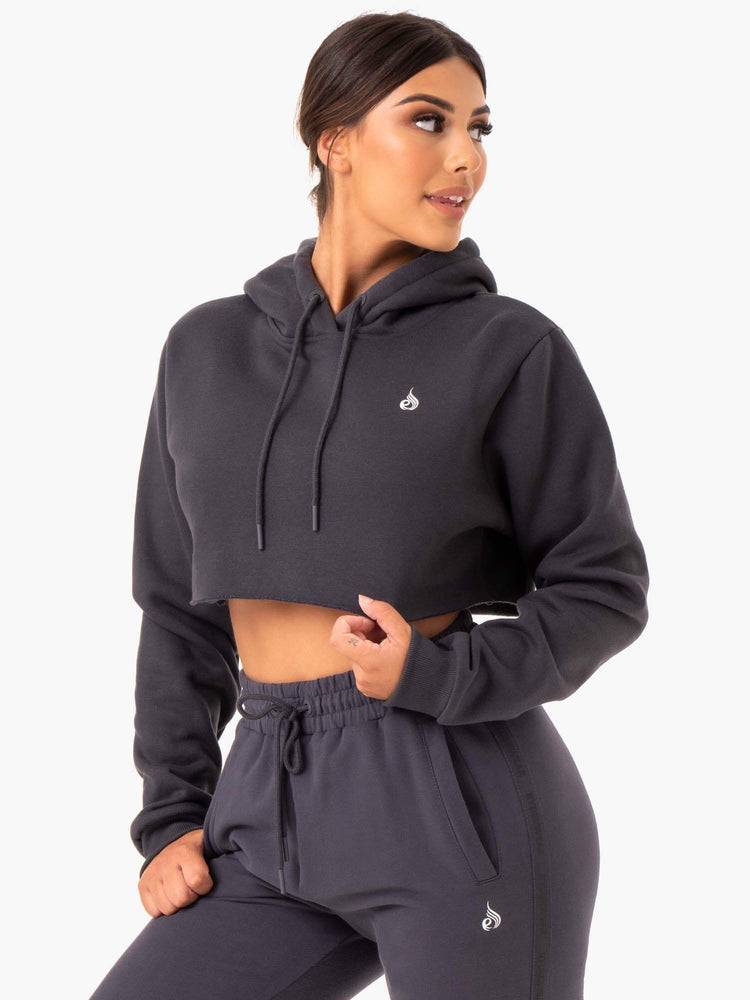 Bluzy Z Kapturem Damskie Ryderwear Women Hoodie Base Pullover Szare | PL2485VD