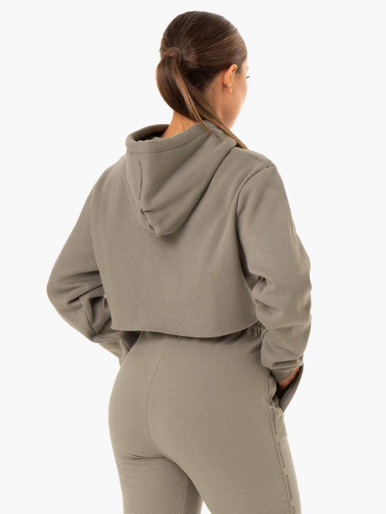 Bluzy Z Kapturem Damskie Ryderwear Women Hoodie Base Pullover Khaki | PL2487XF