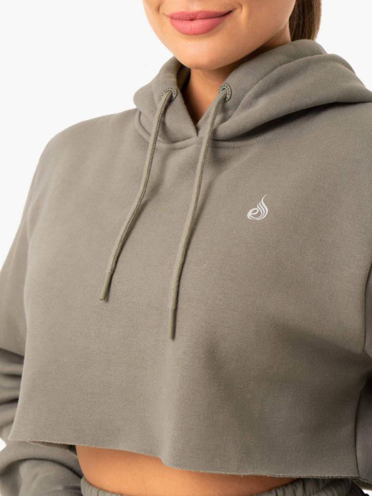 Bluzy Z Kapturem Damskie Ryderwear Women Hoodie Base Pullover Khaki | PL2487XF