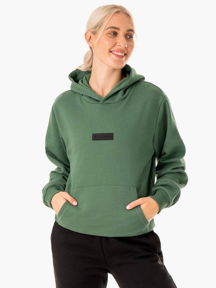 Bluzy Z Kapturem Damskie Ryderwear Women Hoodie Unisex Pullover Zielone | PL2490KI