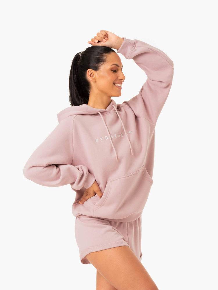 Bluzy Z Kapturem Damskie Ryderwear Women Hoodie Off Duty Fleece Różowe | PL2493GL