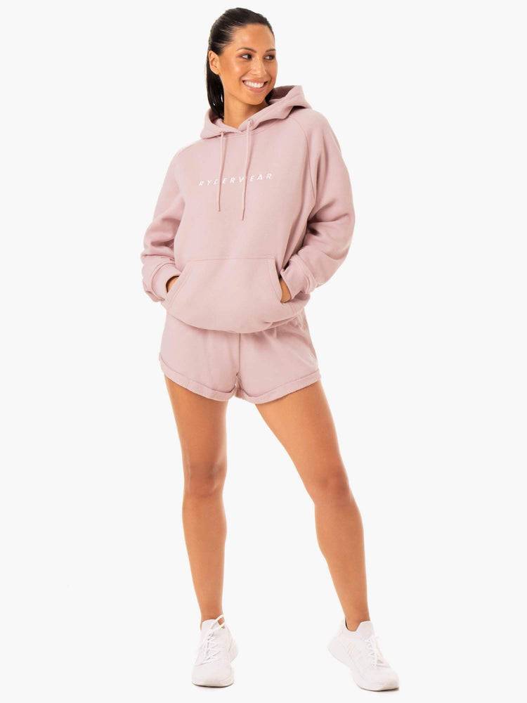 Bluzy Z Kapturem Damskie Ryderwear Women Hoodie Off Duty Fleece Różowe | PL2493GL