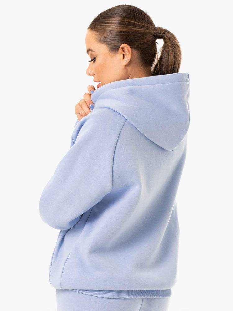 Bluzy Z Kapturem Damskie Ryderwear Women Hoodie Off Duty Fleece Niebieskie | PL2494FM