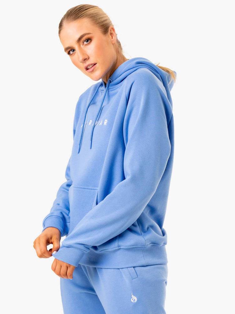 Bluzy Z Kapturem Damskie Ryderwear Women Hoodie Off Duty Fleece Niebieskie | PL2497AP