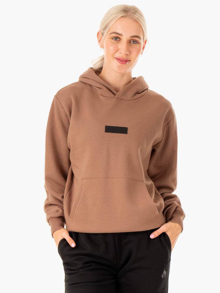 Bluzy Z Kapturem Damskie Ryderwear Women Hoodie Unisex Pullover Beżowe | PL2498PQ