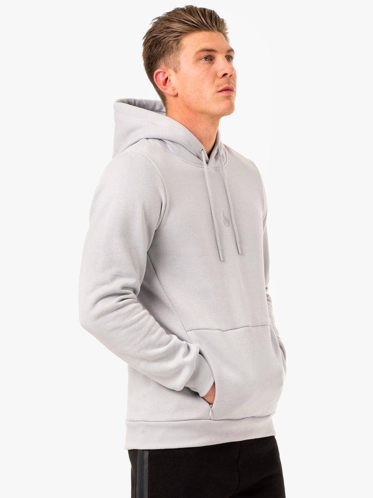 Bluzy Z Kapturem Męskie Ryderwear Men Hoodie Restore Pullover Białe Szare | PL2665KI