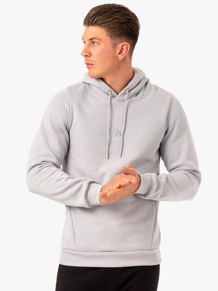 Bluzy Z Kapturem Męskie Ryderwear Men Hoodie Restore Pullover Białe Szare | PL2665KI