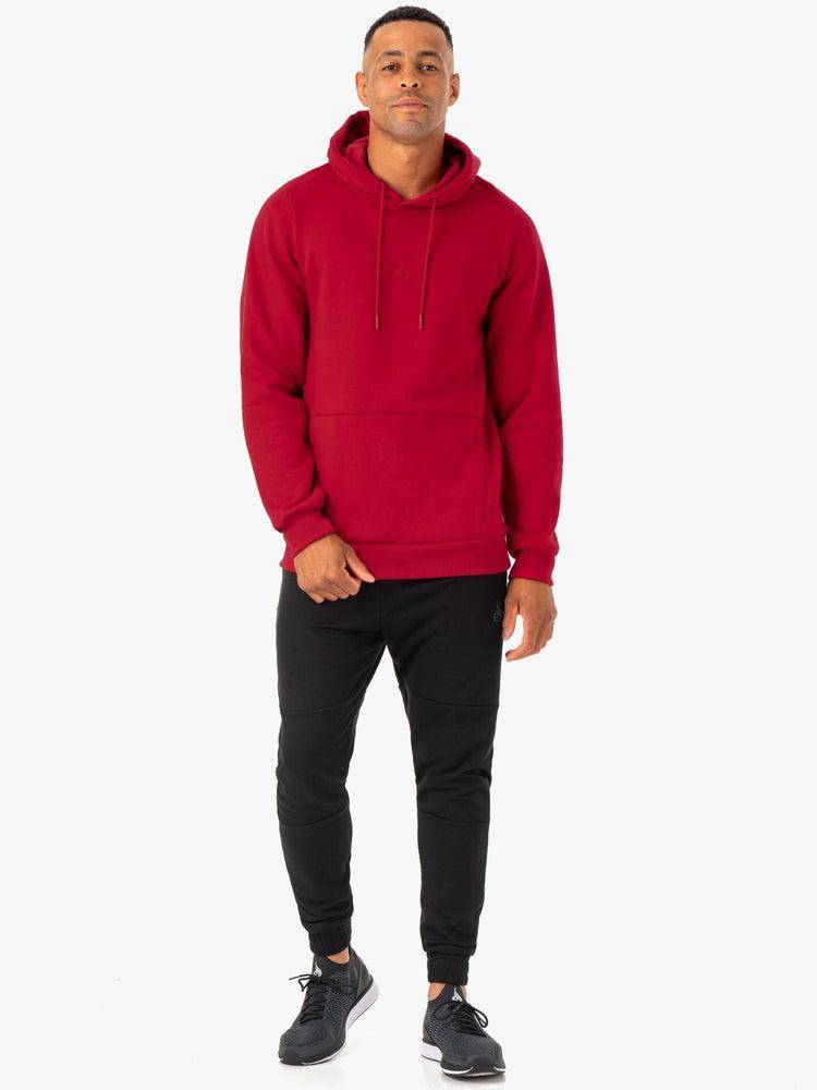 Bluzy Z Kapturem Męskie Ryderwear Men Hoodie Restore Pullover Bordowe | PL2666JJ