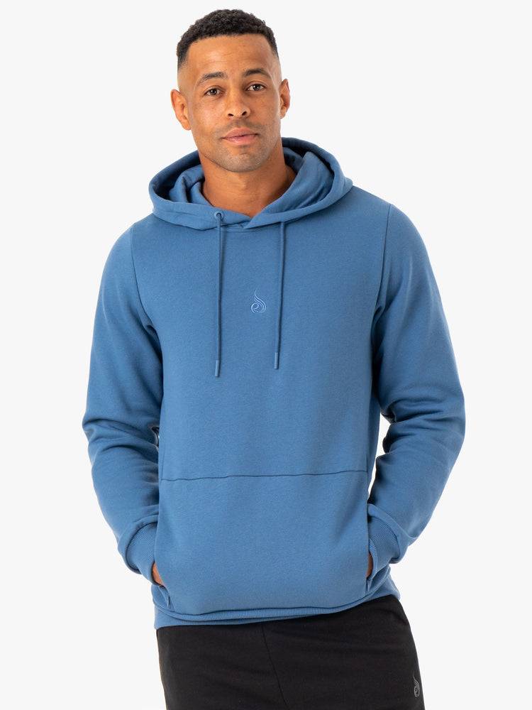 Bluzy Z Kapturem Męskie Ryderwear Men Hoodie Restore Pullover Niebieskie | PL2668GL