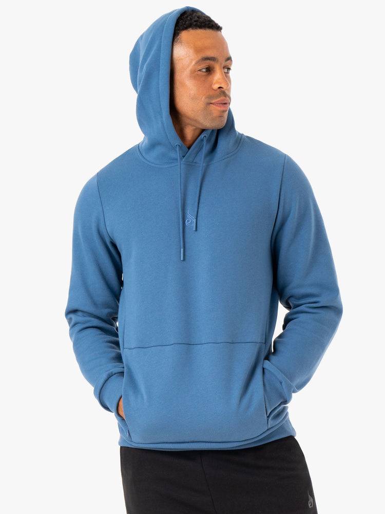 Bluzy Z Kapturem Męskie Ryderwear Men Hoodie Restore Pullover Niebieskie | PL2668GL