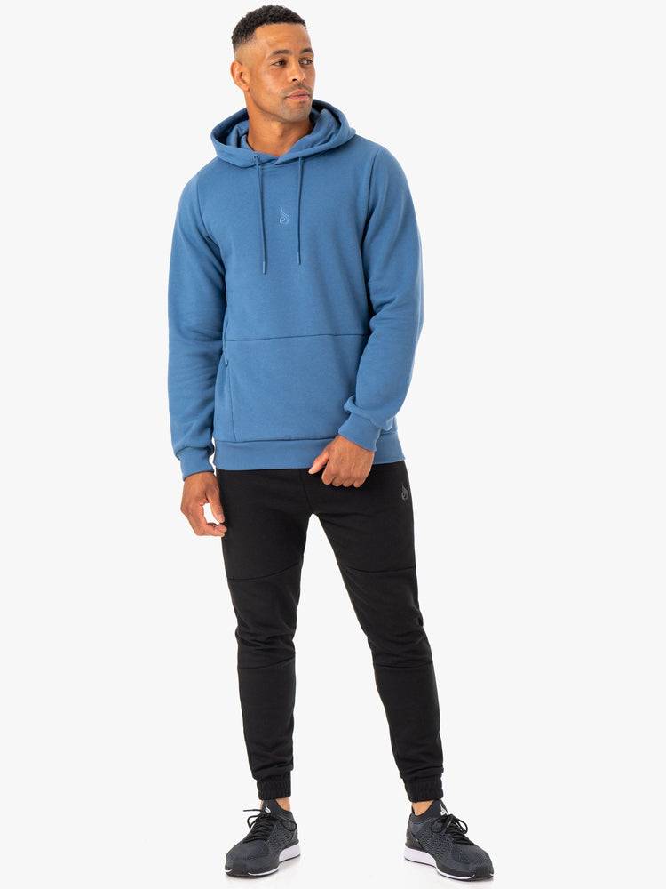 Bluzy Z Kapturem Męskie Ryderwear Men Hoodie Restore Pullover Niebieskie | PL2668GL