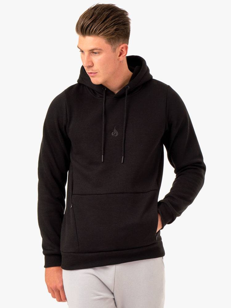 Bluzy Z Kapturem Męskie Ryderwear Men Hoodie Restore Pullover Czarne | PL2669FM