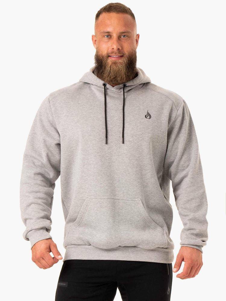 Bluzy Z Kapturem Męskie Ryderwear Men Hoodie Reset Pullover Szare | PL2673PQ