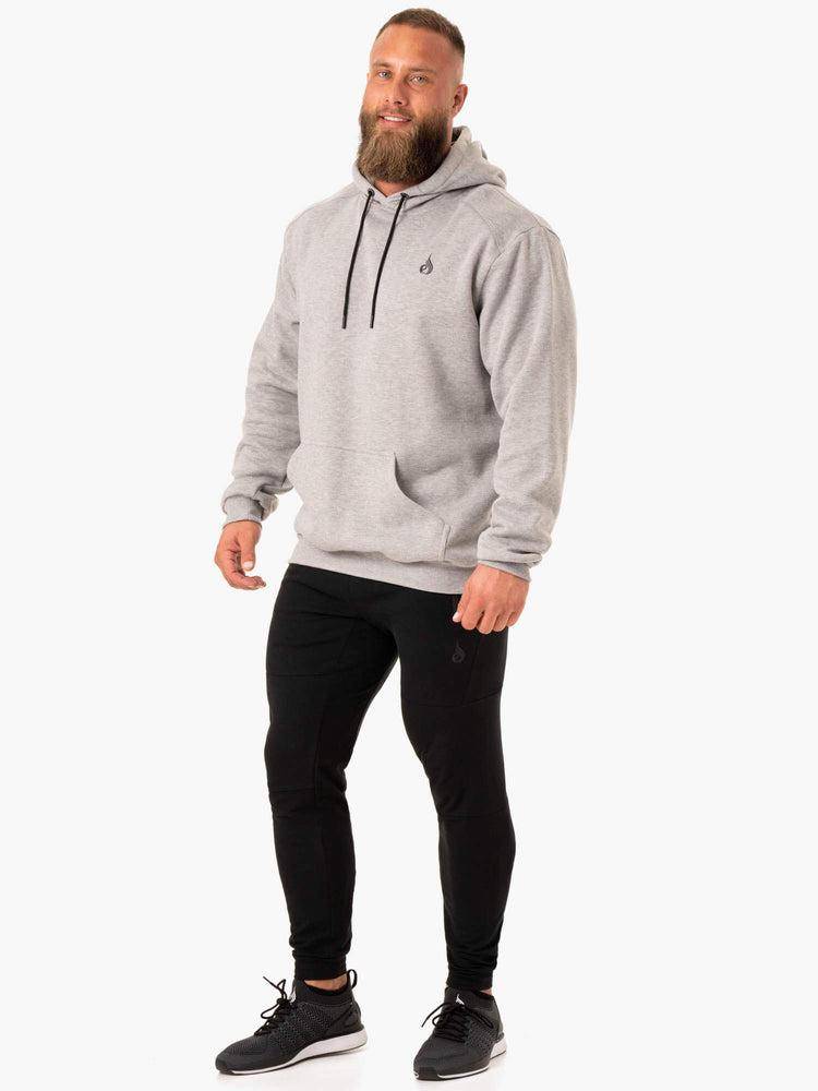 Bluzy Z Kapturem Męskie Ryderwear Men Hoodie Reset Pullover Szare | PL2673PQ