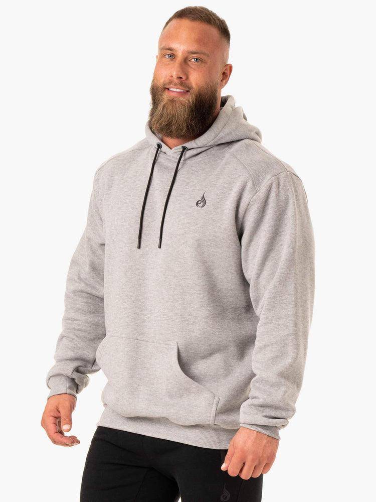 Bluzy Z Kapturem Męskie Ryderwear Men Hoodie Reset Pullover Szare | PL2673PQ