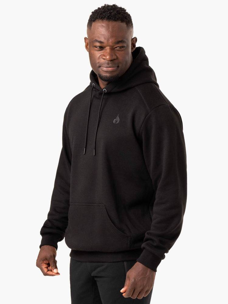 Bluzy Z Kapturem Męskie Ryderwear Men Hoodie Reset Pullover Czarne | PL2674OR