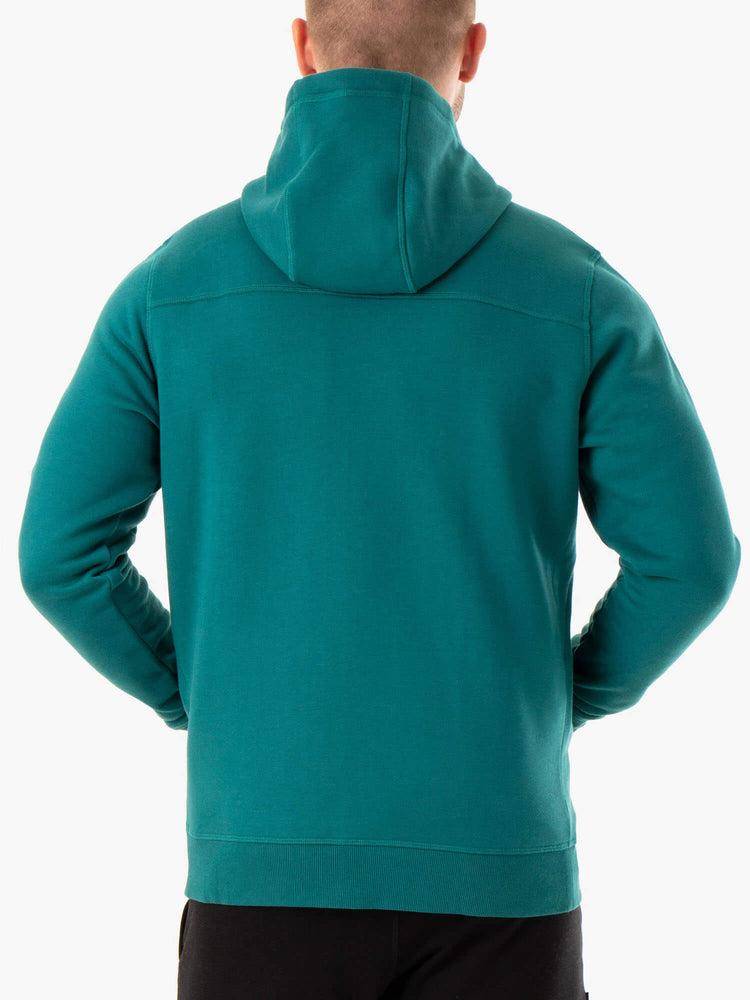 Bluzy Z Kapturem Męskie Ryderwear Men Hoodie Recharge Zip Up Turkusowe | PL2675IS