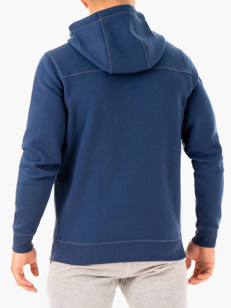 Bluzy Z Kapturem Męskie Ryderwear Men Hoodie Recharge Zip Up Niebieskie | PL2676UT