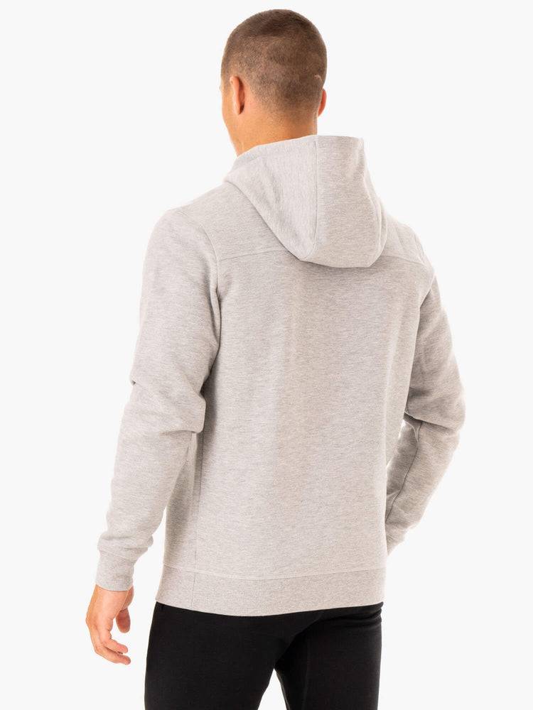 Bluzy Z Kapturem Męskie Ryderwear Men Hoodie Recharge Zip Up Szare | PL2679RW