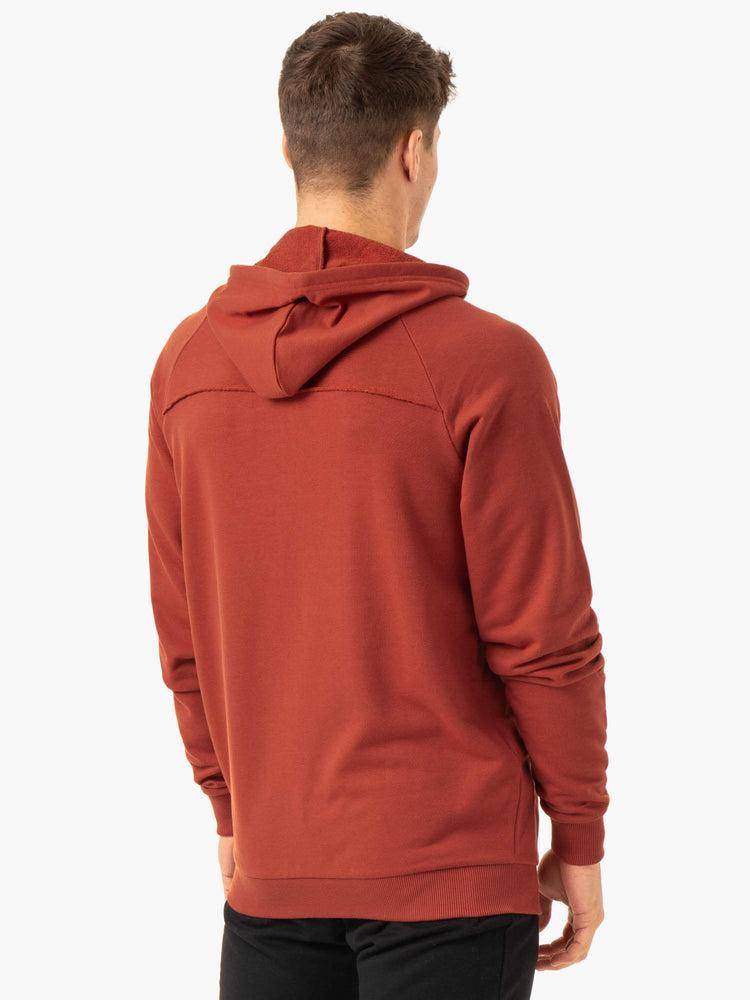 Bluzy Z Kapturem Męskie Ryderwear Men Hoodie Pursuit Zip Up Czerwone | PL2682QZ