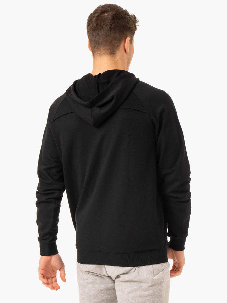 Bluzy Z Kapturem Męskie Ryderwear Men Hoodie Pursuit Zip Up Czarne | PL2684NB