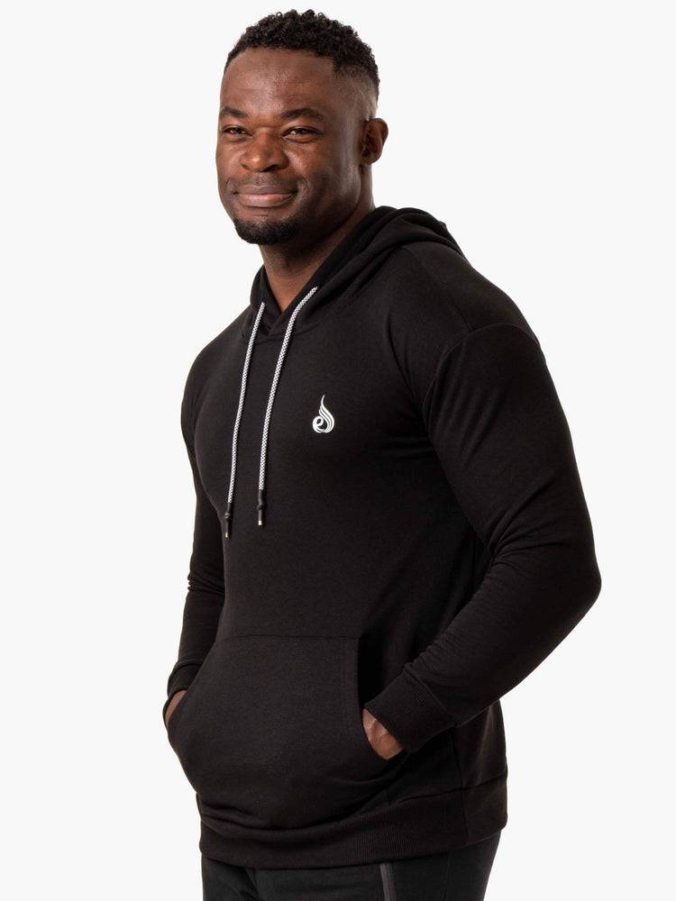 Bluzy Z Kapturem Męskie Ryderwear Men Hoodie Impact Pullover Czarne | PL2687CE