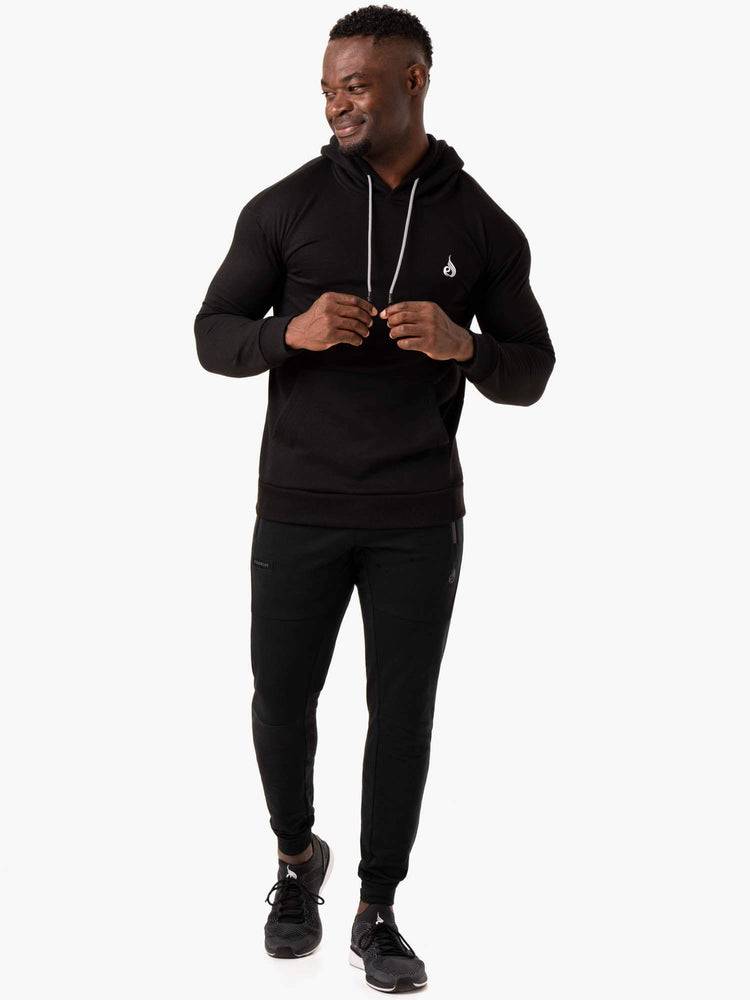 Bluzy Z Kapturem Męskie Ryderwear Men Hoodie Impact Pullover Czarne | PL2687CE