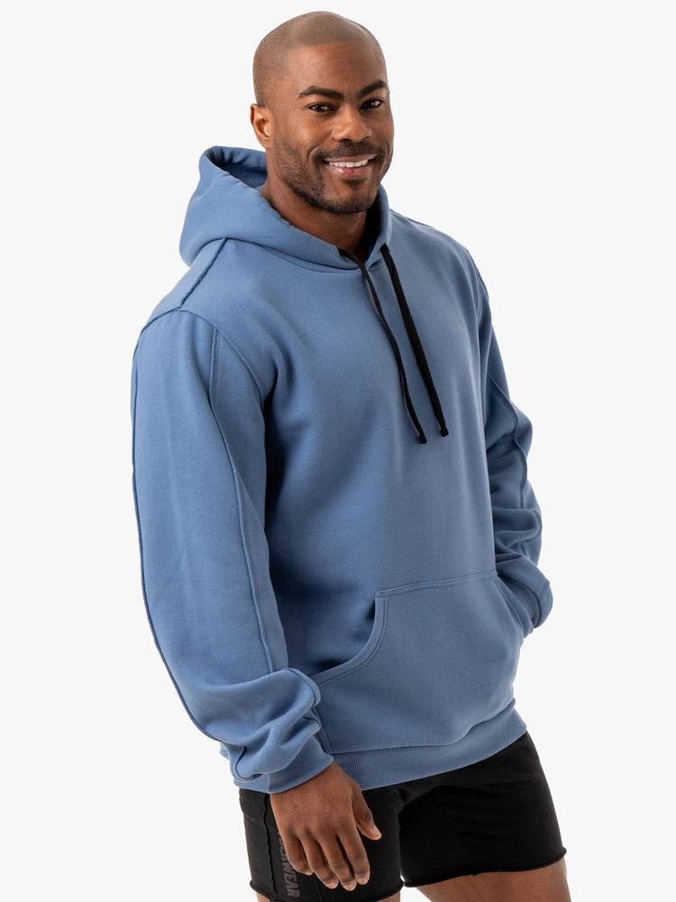 Bluzy Z Kapturem Męskie Ryderwear Men Hoodie Force Pullover Niebieskie | PL2690LH