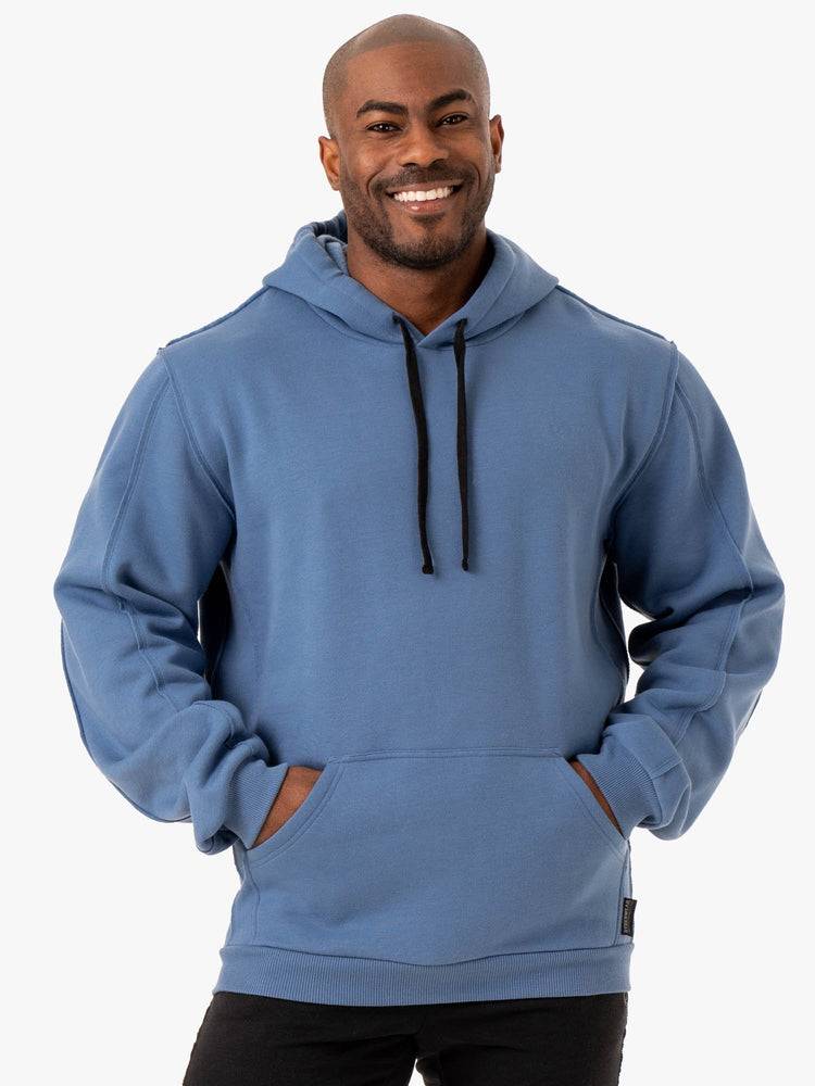 Bluzy Z Kapturem Męskie Ryderwear Men Hoodie Force Pullover Niebieskie | PL2690LH