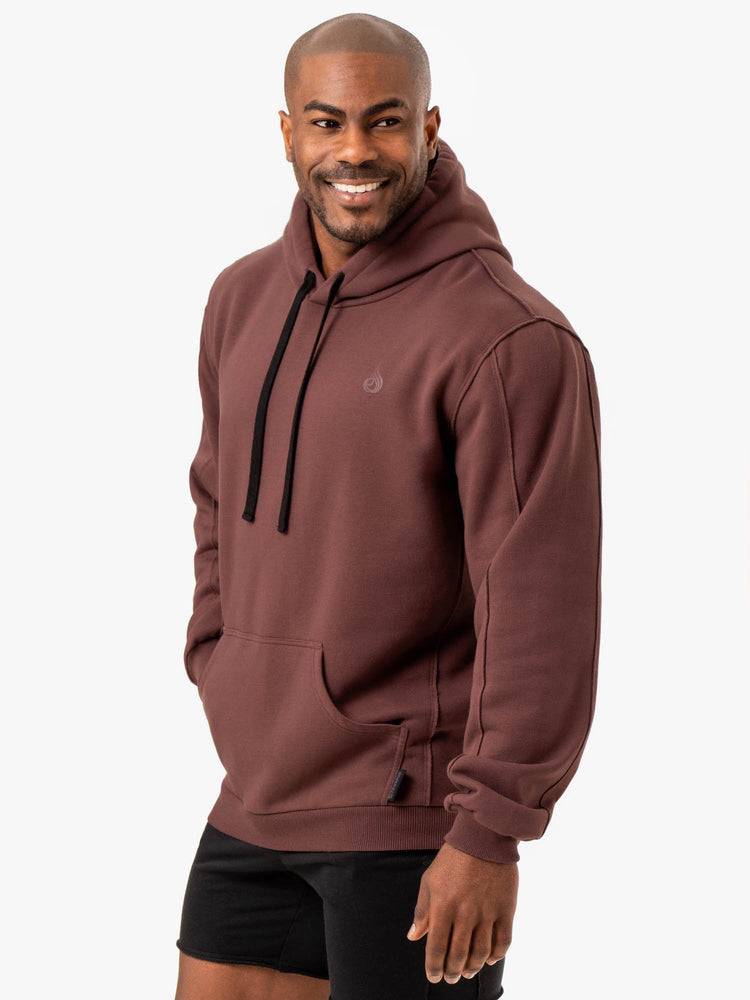 Bluzy Z Kapturem Męskie Ryderwear Men Hoodie Force Pullover Ciemny Czerwone | PL2692JJ