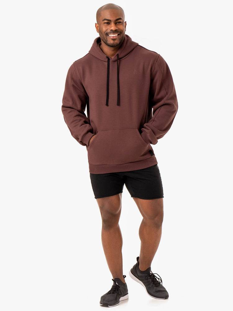 Bluzy Z Kapturem Męskie Ryderwear Men Hoodie Force Pullover Ciemny Czerwone | PL2692JJ