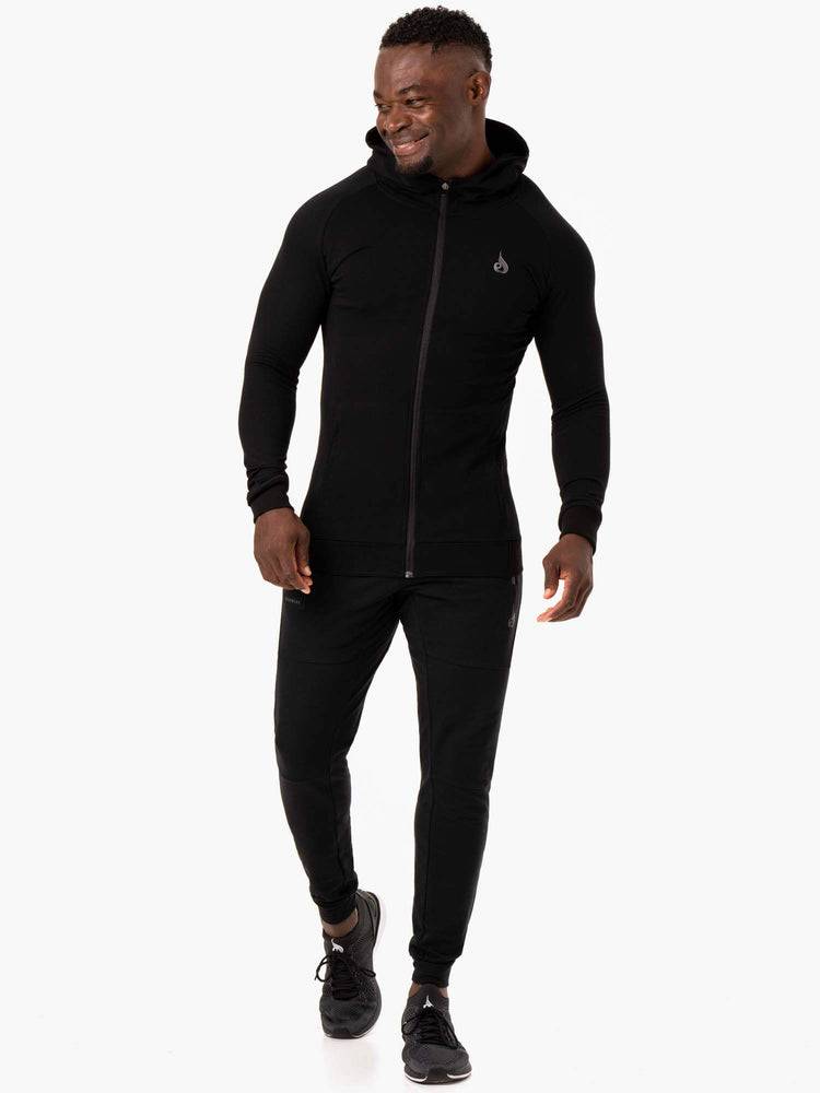 Bluzy Z Kapturem Męskie Ryderwear Men Hoodie Critical Zip Up Czarne | PL2694HK