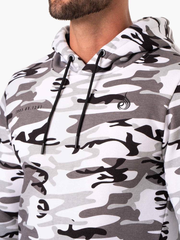 Bluzy Z Kapturem Męskie Ryderwear Men Hoodie Camo Tech Pullover Białe Camo | PL2695GL